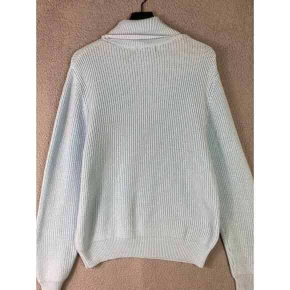 NOVAMEN Light Blue Turtleneck Sweater Polyester Cozy Knit Top Size Large - Picture 12 of 13